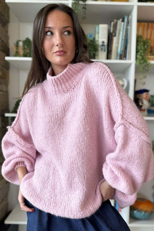 Big Softie Funnel Grunge Knit Blossom -